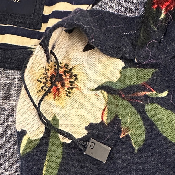 Cactus Navy and Red Floral Kids Button Down Shirt - Picture 3 of 4